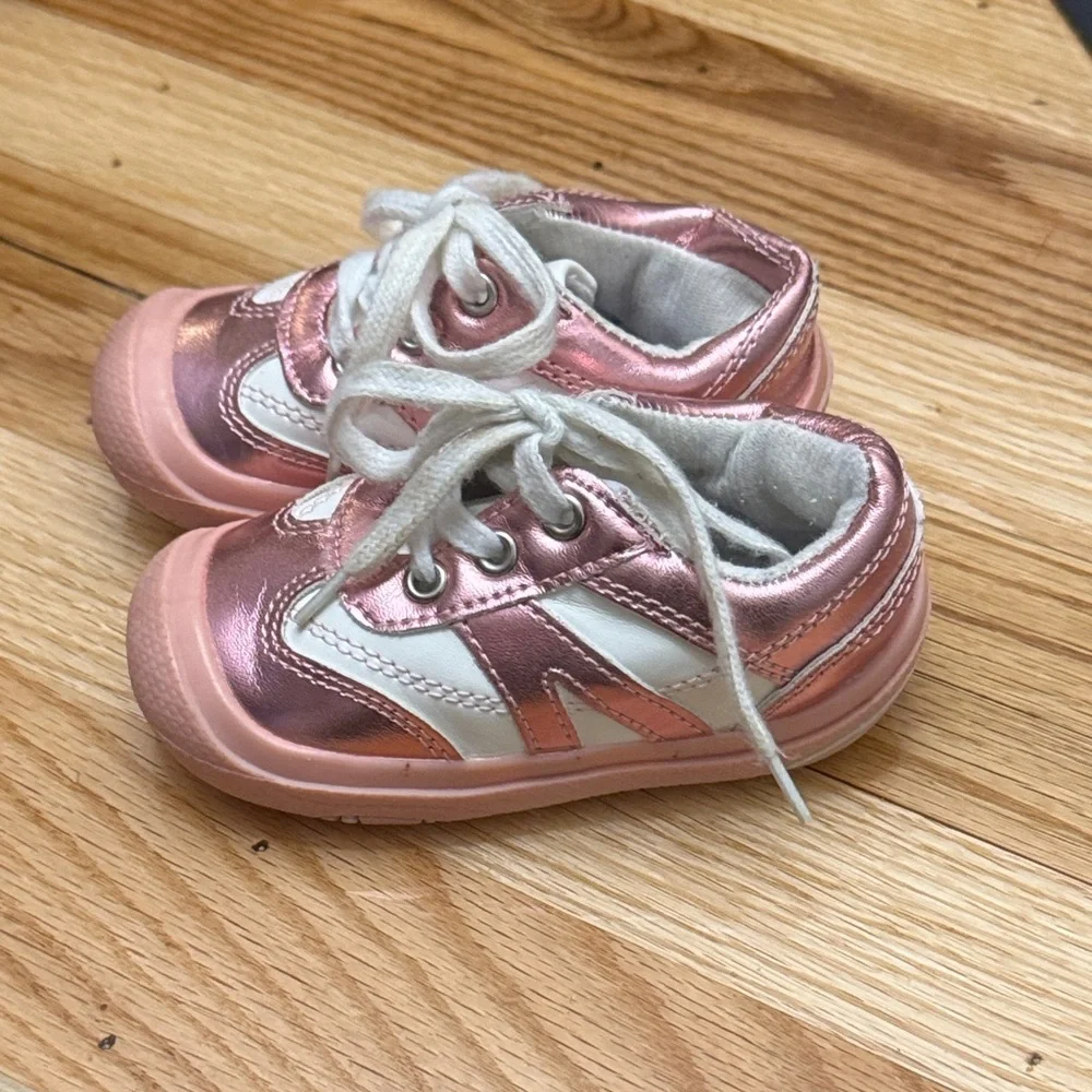 Rising Star Pink and White Toddler Sneakers